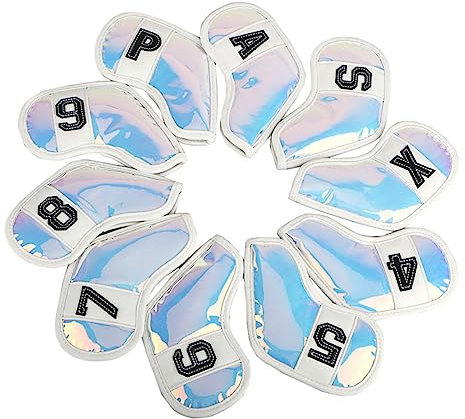 Toyvian 10 Piezas Portada del Club Cubiertas De La Cabeza De Cuña del Club Cubierta De Palo De Madera Cubierta De Putter De PU Gorro De Golf Estuche Protector TPU