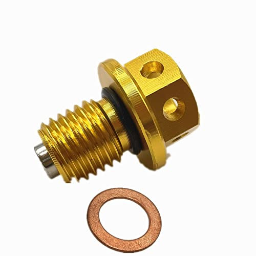TWHSGBNH Motorcycle Oil Tank M12xP1.5 Magnetic Oil Drain Plug Bolt Screw For HA XR50R XR70R XR100R CRF50F CRF70F CRF100F XR250 XR400 XR250R (Color : GOLD)