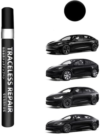 TOPABYTE Ausbesserungslackstift für Tesla Model Y/X/S/3 Highland Karosserielack-Reparaturset, zum Löschen von Kratzern im Auto, Reparaturstift für Tesla Besitzer (Solid Black)-PBSB