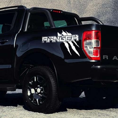 LYABYT Auto Karosserie Seite Aufkleber Pickup LKW Bett Dekor Abdeckung Aufkleber Auto Tuning Dekoration, für Ford Ranger Raptor XLT XL Lariat T6 Trim
