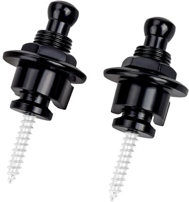 Banworks Quick-Release Locking Strap Buttons Security Straplocks for Acoustic/Electric Guitars Bass Pack of 2 JT/DSBDK-01 Black