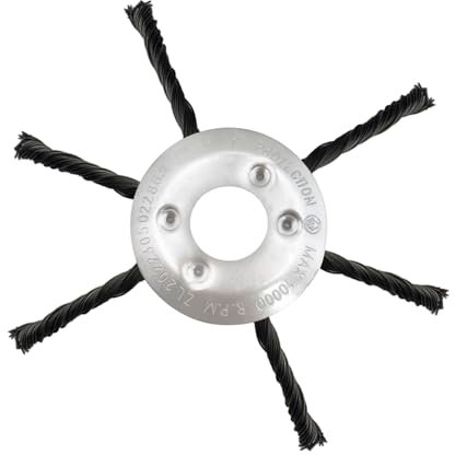 Vordpe Cabezal de fresado de alambre de acero de 180 mm, cabezal de desbrozadora, cepillo profesional para desbrozadora eléctrica, cepillo de alambre para jardín, herramienta eléctrica (6 cabezas)