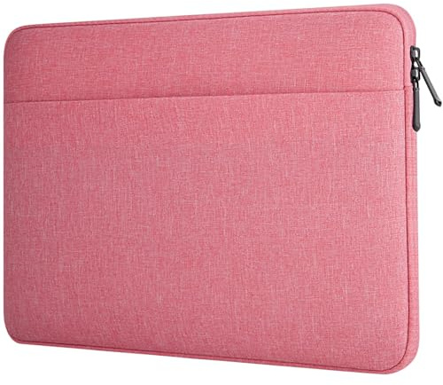 HEDUGO Custodia per Laptop con Tasca per Accessori Custodia Imbottita per Computer da 13 a 14 Pollici Compatibile con MacBook Air/Pro Porta Protettiva per Chromebook/Pc Portatile da 13” a 14”,Rosa