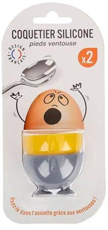 Coquetier silicone pieds ventouse x2