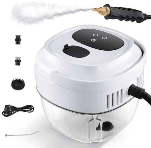 2500W Steam Cleaner,Handheld Steam Cleaner with 1.5L Water Tank,Portable Steam Cleaner with 105℃ & 6-levels Adjustable for Home Use,Handheld Clean Steamers for Cleaning Upholstery,Bathroom,Car