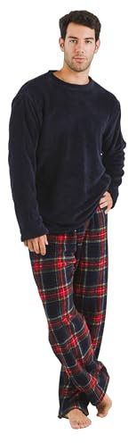 TRAMAS+ Pigiama Invernale da Uomo, Pigiama Coraline con Maniche Lunghe in Pile e Pantaloni Lunghi, Set Pigiama Confortevole e Caldo - S, Cuadro Jairo