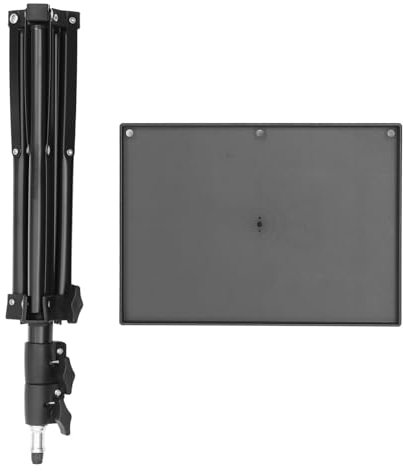 JOINPAYA Projector Stand Tripod 1.1m Height Adjustable Tripod and Small Projector Table Tray for Home Bedside Use, Multifunctional Laptop and Book Holder Utility Shelf