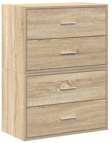 vidaXL Cabinets with 4 Drawers 2 pcs Sonoma Oak 60x31x40 cm Engineered Wood