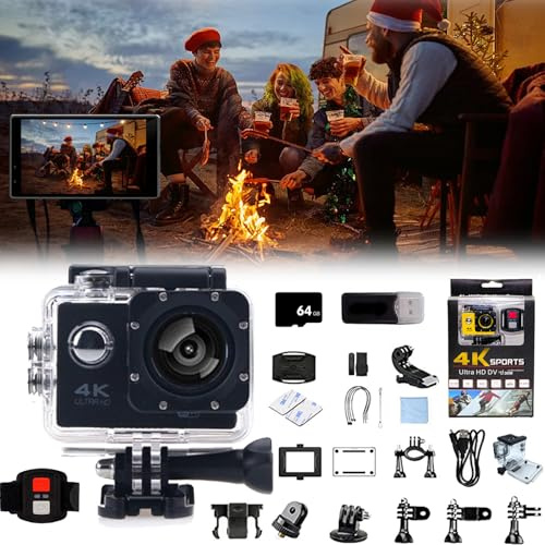 2025 Upgrade Roamix Vision 4k Camera, Roamix Vision 4k Action Camera with 170° Wide Angle, Roamix Vision+ 4k WiFi Diving Sports Camera, Dv HD Waterproof Outdoor action camera 4k (BLACK)
