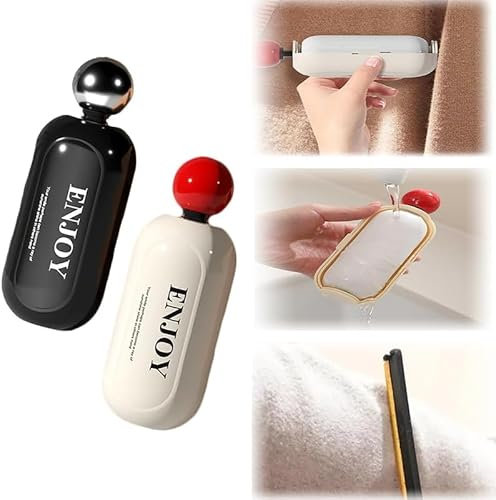 MUMQAQ Enjoy Portable Lint Roller, Good Life Lint Roller, Reusable Mini Lint Roller Pet Hair Remover, 2 in 1 Washable Lint Remover, Sticky Lint Roller Ball for Clothes, Furniture, Dog & Cat Hair