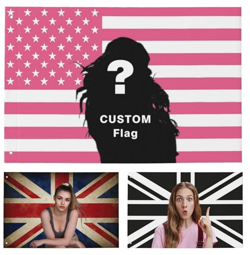 HAOANGZHE Drapeau Personnalisable, Drapeau Personnalisé avec Image/Logo/Texte Impression Recto, Design personnalisé pour dortoirs, Chambres, Clubs, Concerts, Bars | Tapisserie décorative Amusante