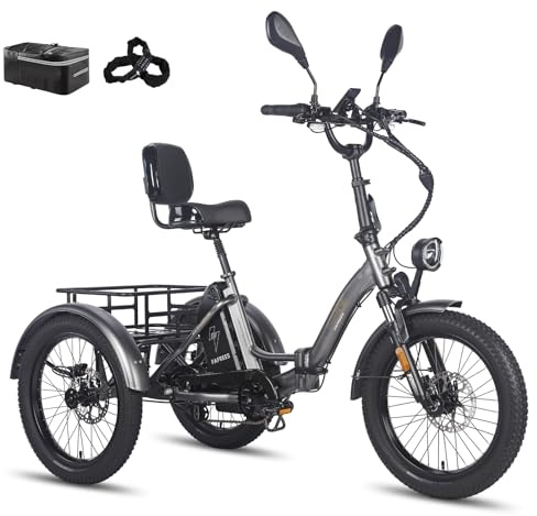 Fafrees Elektro Dreirad, E-Bike Klapprad 48V 23.45Ah Akku, E-Bike Dreirad für Erwachsene 20 * 3.0 Zoll, Hydraulischer Bremsstarter, F20 Mate
