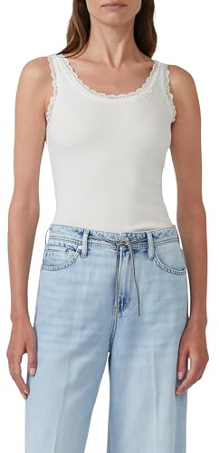 s.Oliver Damen Tanktop mit Spitzenbesatz