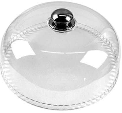 SiaBiced Cubre Alimentos Redondo Campana para Pasteles Transparente con Asa Tapa para Tartas Y Muffins Protector de Platos Multiuso Adecuado para Fiestas Even, Diámetro 24.8 Cm