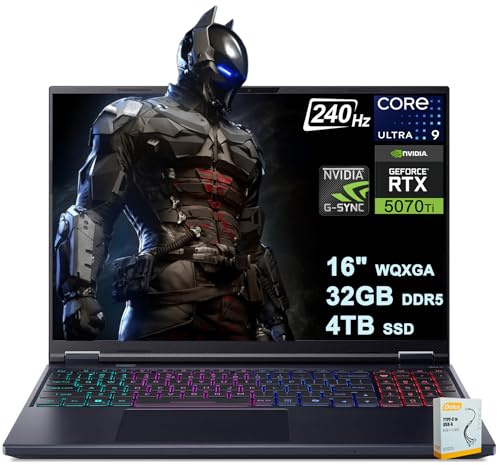 Acer Predator Helios Neo 16S AI Ordinateur portable de jeu | 16 2560 x 1600 OLED 240 Hz 100 % DCI-P3 | Intel 24-core Ultra 9 275HX | 32 Go DDR5 4 To SSD | GeForce RTX 5070 Ti jusqu'à 992 AI Tops |