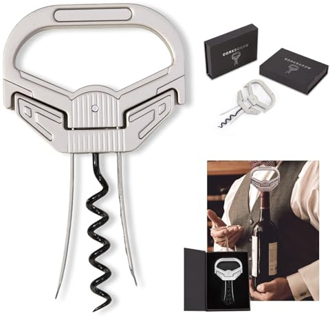JIESIAO Ah So Wine Opener Set with Capsule Cutter, Corkscrew for Old Wines, Two Prong Cork Remover, Stainless Steel Wine Bottle Opener Gift Set for Wine Lovers