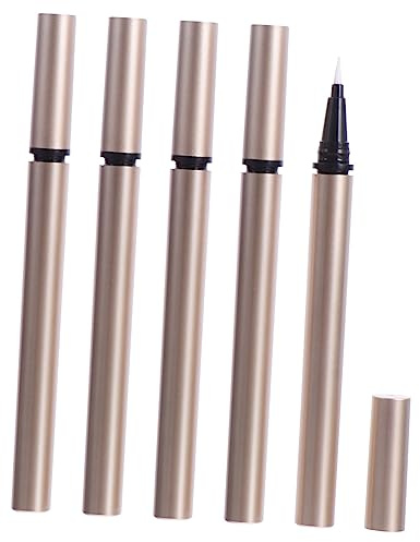 Mobestech 5 Stück Nachfüllbare Flüssige Eyeliner Tube 1ml aus Kunststoff in Gold Tragbar für Kosmetiksalons und Großhandel
