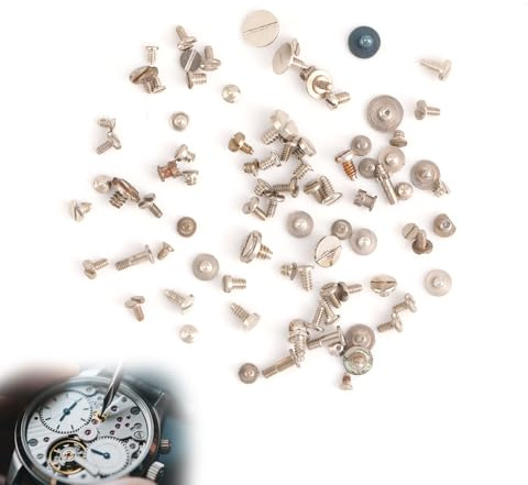 Penitue 100pcs Watch Battery Clamp Screws, Watch Battery Clamp Small Tiny Screw Assortment Repair Kit for Replacing Old Parts Repair Watchmaking