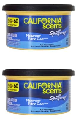 AutoFullCar – California Scents Ambientador de Coche Aroma “Coche Nuevo” – Fragancia Duradera (hasta 30 Días) – Intensidad Regulable – Formato Lata 42 g – Aroma Fresco y Premium (2 UNIDADES)