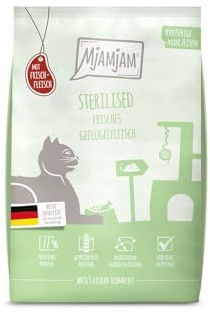 MjAMjAM - Premium Trockenfutter für Katzen - Knusprige Mahlzeiten - Sterilised - Frisches Geflügelfleisch, 1er Pack (1x1,5kg), getreidefrei