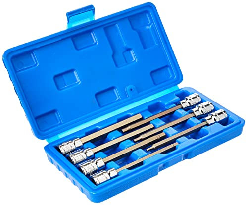 US PRO Extra Long Hex Bit Socket Set 3/8 Dr Allen Keys H3 4 5 6 7 8 10mm 1399, Black/Blue