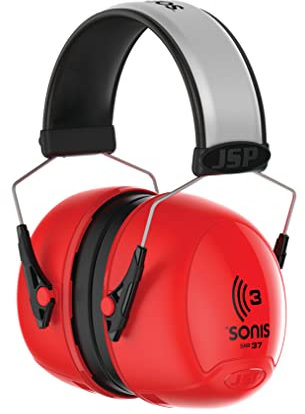 JSP Sonis3 Hi-Viz Top of the Range Professioneller Gehörschutz SNR 37 (plus Protectapro wiederverwendbare Ohrstöpsel für niedrige Geräuschsituationen)
