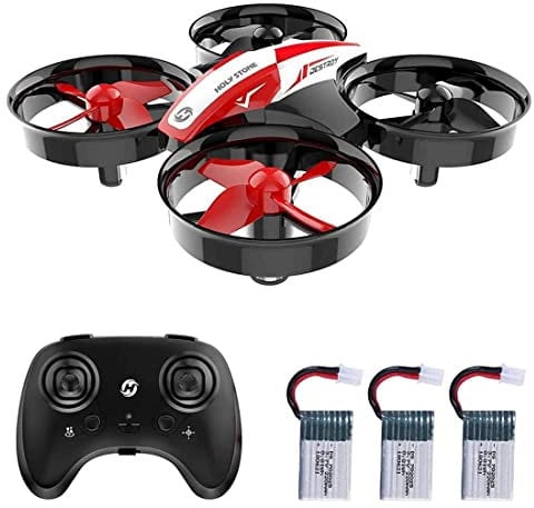 Holy Stone HS210 Mini Drone para Niños y Principiantes, Helicóptero RC Quadcopter con Vuelo Automático, Giro 3D, Modo sin Cabeza y Baterías Extra, Rojo