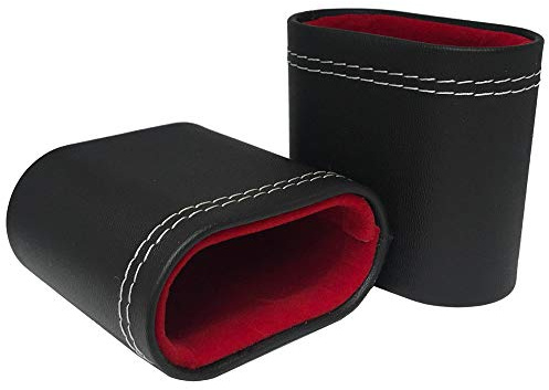 Regency Chess Würfelbecher-Set aus Kunstleder - Dice Cups - 2 Spieler - Indoor - Unisex - Teen, Adult - 78 mm breit x 38 mm tief x 71 mm hoch - Gaming Accessories