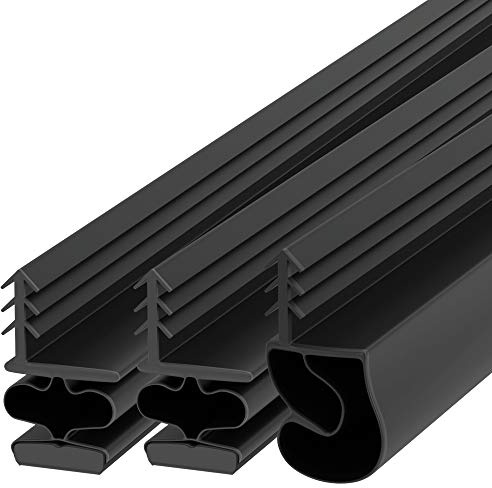 TMH Magnetische Wetterabisoliertürdichtung für Metalltüren – Schnittfugen-Türdichtungs-Set, 91,4 x 213,4 cm, schwarze Wetterabisolierung für Türen
