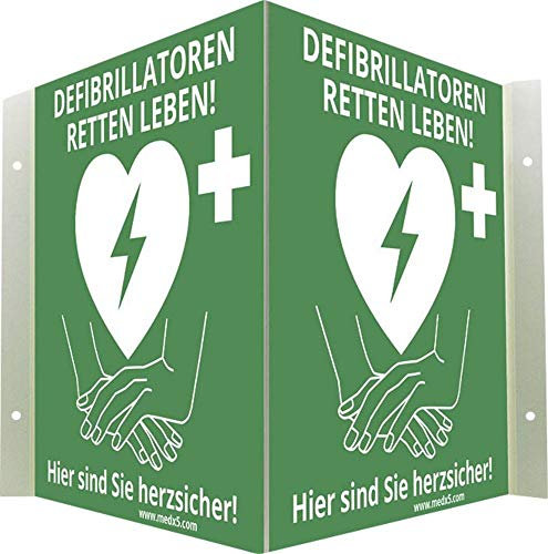 MedX5 AED-Z-WISCHI AED-Schild Außenbereich, Innenbereich PVC