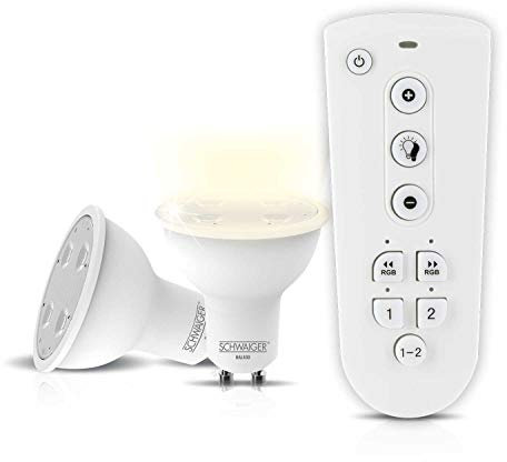 SCHWAIGER HALSET400 Leuchtmittel Set GU10 LED Wohnlicht Dimmbar SmartHome Smart App steuerbar Fernbedienung