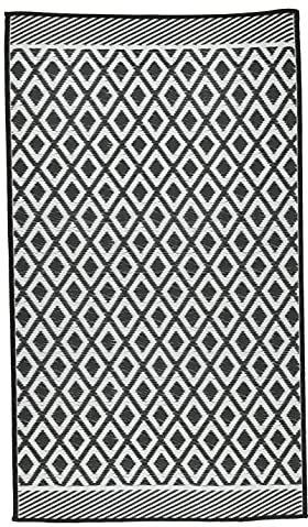 Meinposten Outdoor Teppich Balkonteppich außen Balkon Terrasse Outdoorteppich 150x90 cm (Schwarz)