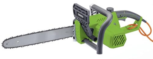 Draper 1800W Electric Chainsaw 230V | 10m Power Cable| 350mm/14 Oregon Bar® | Quick-Change Chain | Automatic Chain Lubrification| Prunning Gardening Tool | Powerful Tree Cutter | 70279