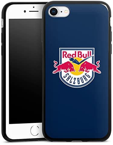 Slim Case extra dünn kompatibel mit Apple iPhone 8 Silikon Handyhülle schwarz Hülle EC Red Bull Salzburg Offizielles Lizenzprodukt Eishockey