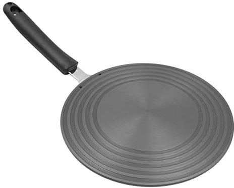 Shiwaki Placa conductora de Anillo de Cocina de Gas de Aluminio, Placa de conducción de Calor con asa, difusor de Calor Circular, Negro Anti-Quemaduras en la Parte Inferior de la Olla Utensilios