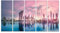 islandburner Bild auf Leinwand Lila Malerischer Sonnenuntergang Marina Bay Skyline Singapur Bilder Wandbilder Poster