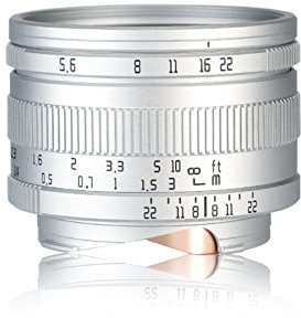 AstrHori 40mm F5.6 Manuelles Objektiv Passen Sie 7000-W-Kamera mit hohen Pixeln an Deckt 44 * 33 Mittelformat ab Kompatibel mit Leica M-Mount Mirrorless Camera M6 M8 M9 M10 M11 MP M240 usw(Silber)