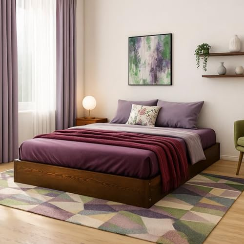 Nodax King Size Bed Frame 5ft, F9 Solid Wooden, Sturdy Slats Easy Assembly