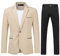 Allthemen Abito da Uomo 2 Pezzi Completo da Uomo Slim Fit Abito da Sposa con Un Bottone Elegante Cachi (Nero Pantaloni) XL
