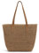 EVEOUT Sac en paille pour Femmes Été Sac à bandoulière de plage en tissu Grand sac à main en paille Sacs portés épaule en paille Brun clair
