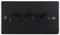 3 GANG 250W LED LIGHT DIMMER SWITCH MATT BLACK WINDSOR RANGE UNITED ELECTRICAL