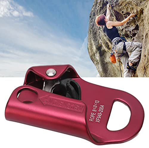 kemengsuer Rock Climbing Chest Ascender, Aluminum Alloy Manual Rope Grab, Climbing Rope Fall Protection Mountaineering Tree Climbing Ascender for Outdoor