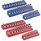 COSTWAY Organisateur de Douilles Magnétiques Entraînements 1/2 3/8 et 1/4, Kit de Support de Douille 6 Pièces S'adaptent Douilles Peu Profondes et Profondes, Rouge SAE Bleu Métrique