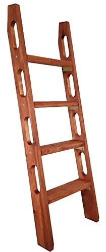 Hochbett Leiter Etagenbettleiter mit Haken und Handgriff, Schwere Massivholz Haushalts-Trittleiter, Wohnmobil Etagenleiter mit Anti-Rutsch-Gummifüßen (Color : Brown)