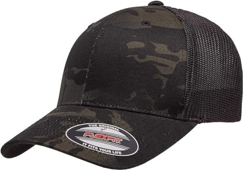Flexfit Herren Trucker Mesh Cap, Multicam Schwarz, XL/XXL