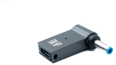 System-S USB 3.1 Adapter Typ C Stecker zu HP DC 20V 4,5 x 3,0 mm Buchse in Grau
