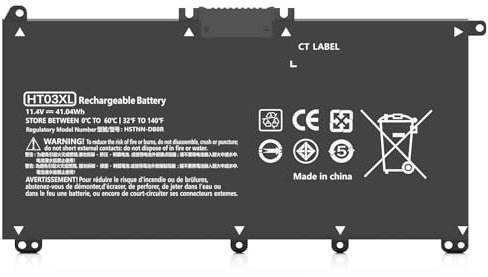 MJXYXCDH HT03XL HP Laptop Battery fit for Pavilion HP 14-CE 14-CF 14-CK 14-CM 14-DF 14-DH 14-MA 14Q-CS 14Q-CY 14S-CF 14S-CR 15-CS 15-CW 15-DA 15-DB 15G-DR 15T-DA (11.4V 3470mah 41.04Wh)