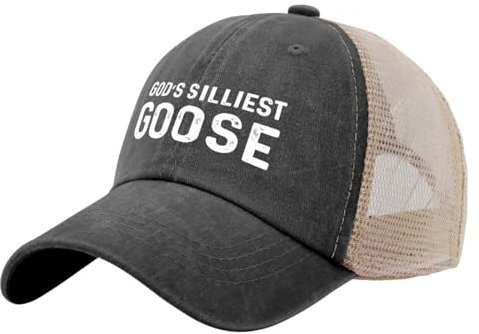 Gods Silliests Gooses Trucker-Mütze für Herren, trendige Netzmützen für den Sommer, Schwarz, Einheitsgr��e
