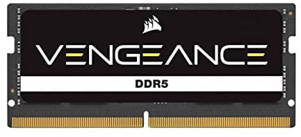 CORSAIR VENGEANCE SODIMM DDR5 RAM 32GB (1x32GB) 5600MHz CL48-48-48-90 1.10V Intel XMP 3.0 Memoria per Laptop – Nero (CMSX32GX5M1A5600C48)