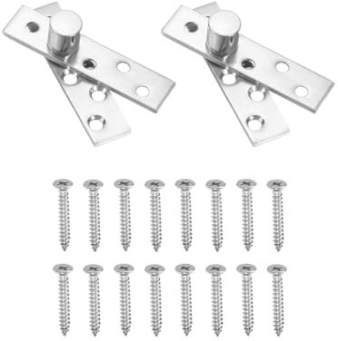 QUARKZMAN 2Stk Tür Drehscharnier Edelstahl Verstecktes Tür Scharnier Geheimes Türscharnier mit Schraube für Schwingtüren Küchentür Schränke Klein